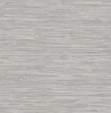 Exhale Light Grey Woven Faux Grasscloth Wallpaper with Raised Ink Texture - Brewster 4146-27263