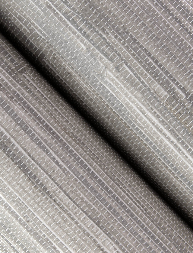 Exhale Light Grey Woven Faux Grasscloth Wallpaper with Raised Ink Texture - Brewster 4146-27263