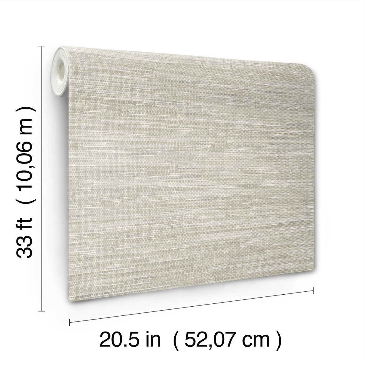 Exhale Light Grey Woven Faux Grasscloth Wallpaper with Raised Ink Texture - Brewster 4146-27263