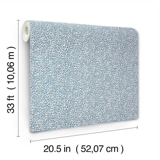 Soul Indigo Animal Print Wallpaper with Bohemian Leopard Print - A-Street Prints 4146-27268