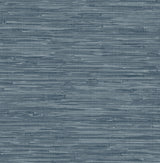 A-Street Prints Exhale Indigo Woven Faux Grasscloth Wallpaper roll and detail
