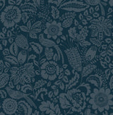Marta Navy Floral Trail Wallpaper by A-Street Prints
