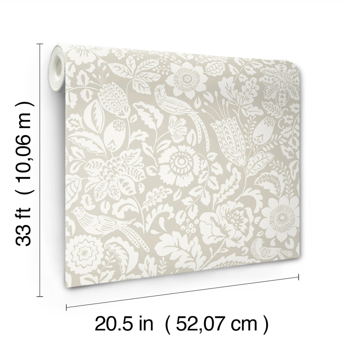 Marta Beige by A-Street Prints Floral Trail Wallpaper- A-Street Prints 4147-27361