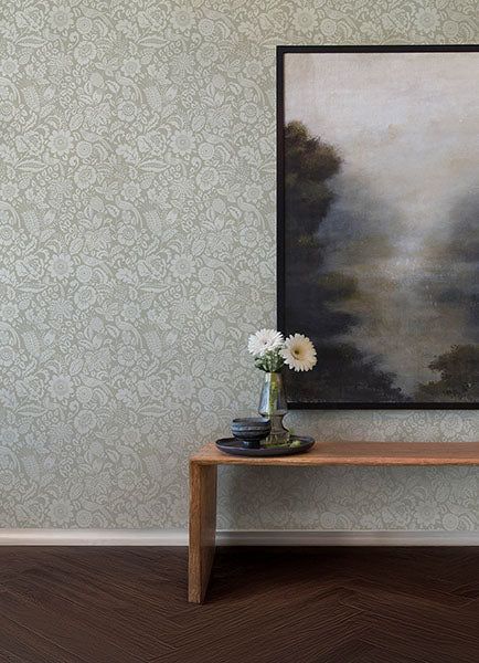 Marta Beige by A-Street Prints Floral Trail Wallpaper- A-Street Prints 4147-27361