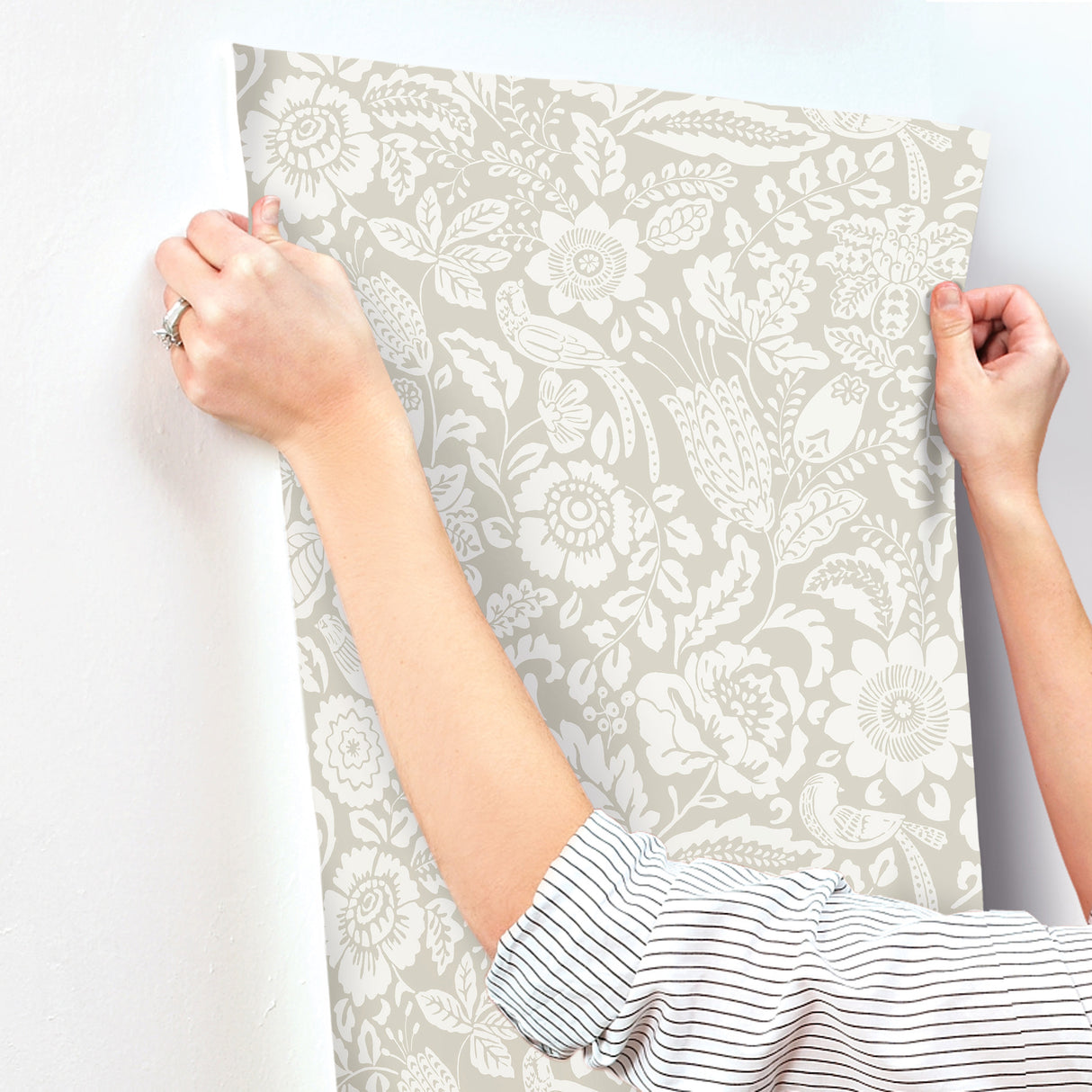 Marta Beige by A-Street Prints Floral Trail Wallpaper- A-Street Prints 4147-27361