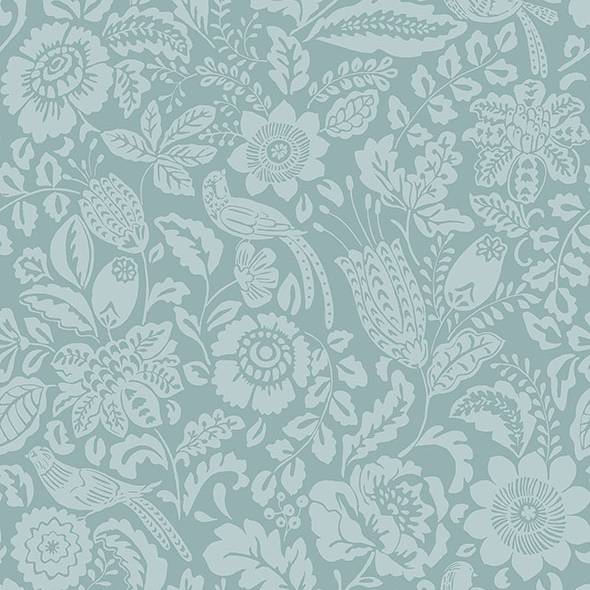 Marta Teal Floral Trail Wallpaper by A-Street Prints