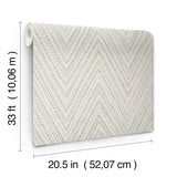 Lainey Neutral by A-Street Prints Stitched Chevron Wallpaper- Brewster Home Fashions 4147-27369