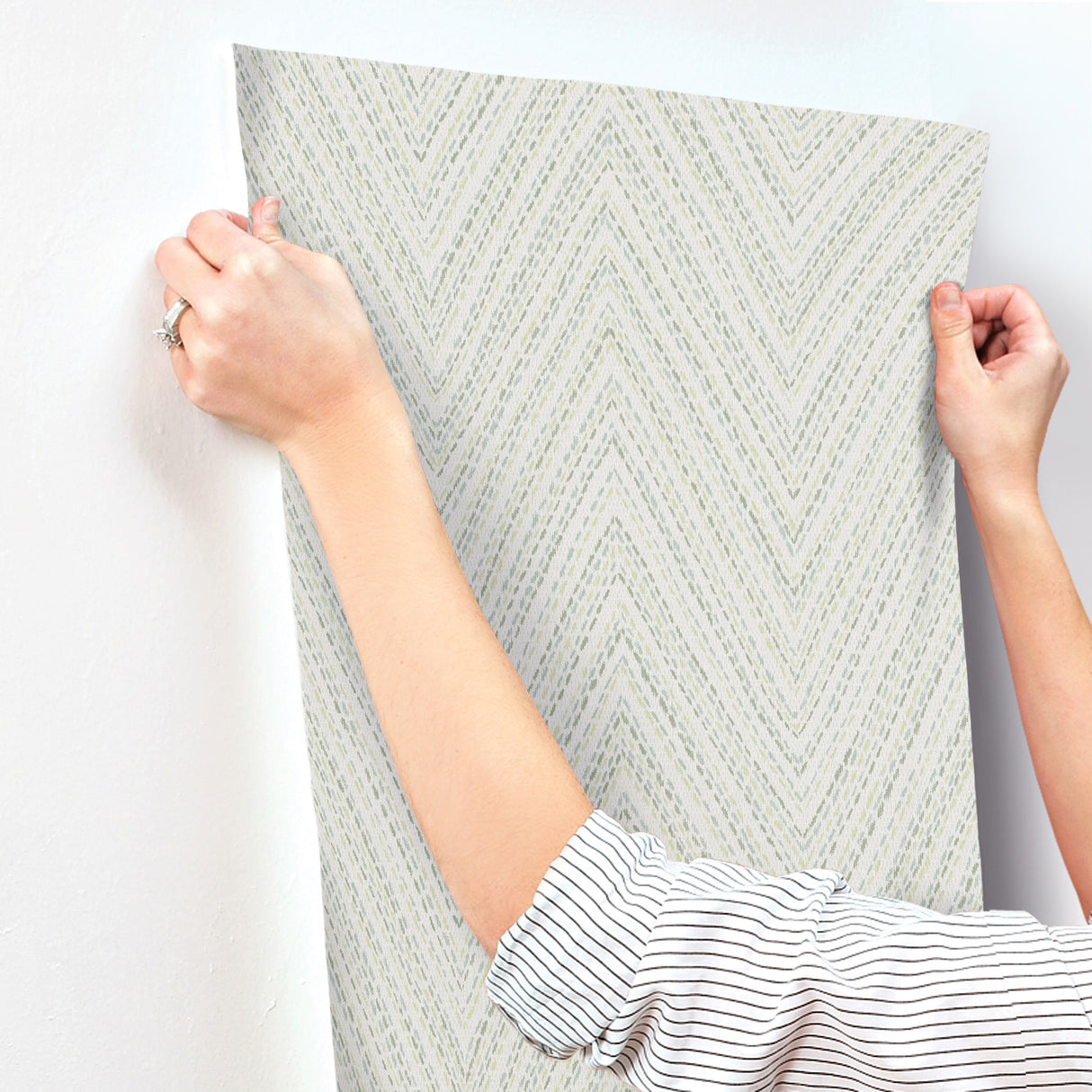 Lainey Green by A-Street Prints Stitched Chevron Wallpaper – A-Street Prints 4147-27370