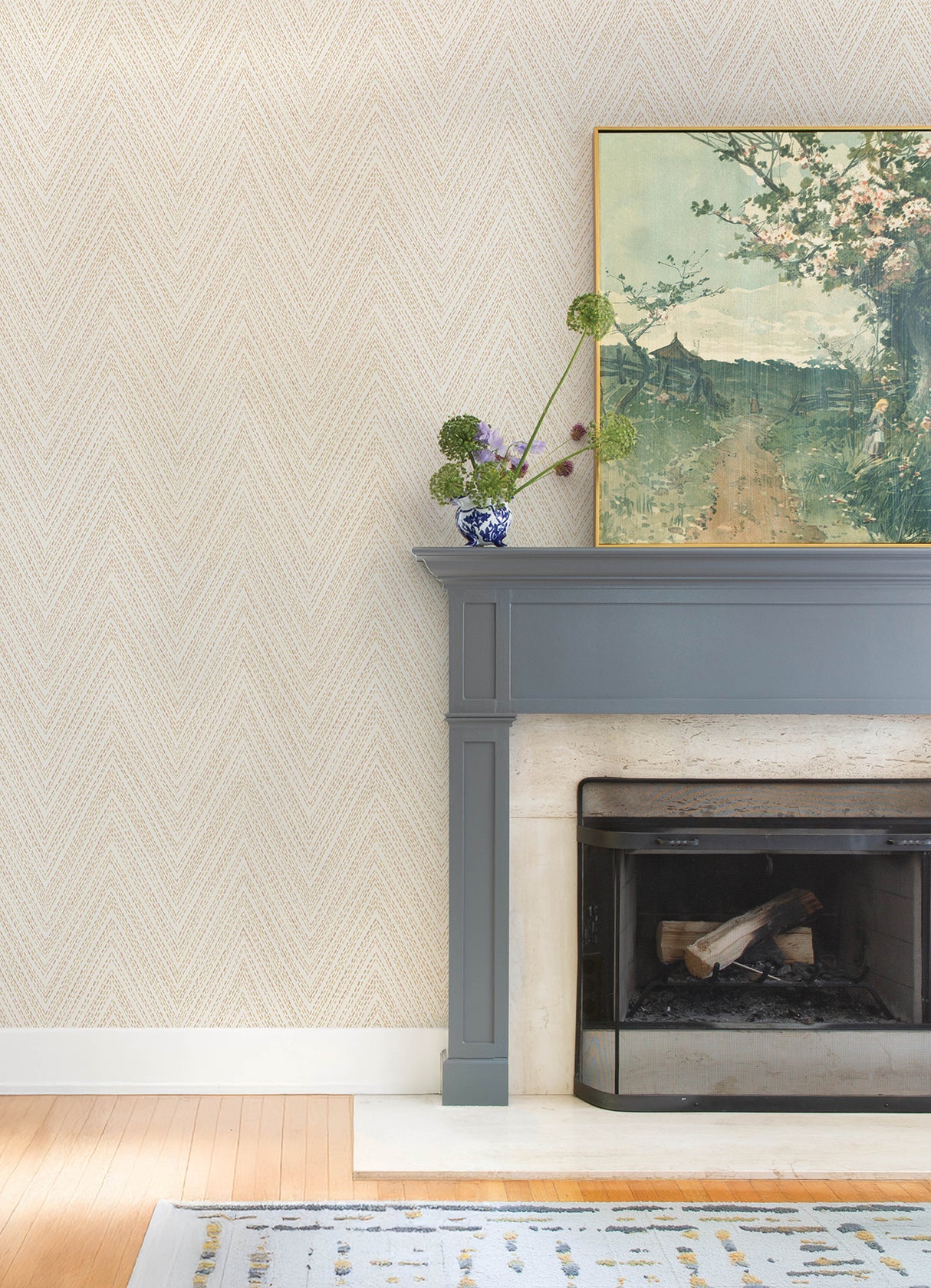 Lainey Apricot by A-Street Prints Stitched Chevron Wallpaper – A-Street Prints 4147-27371