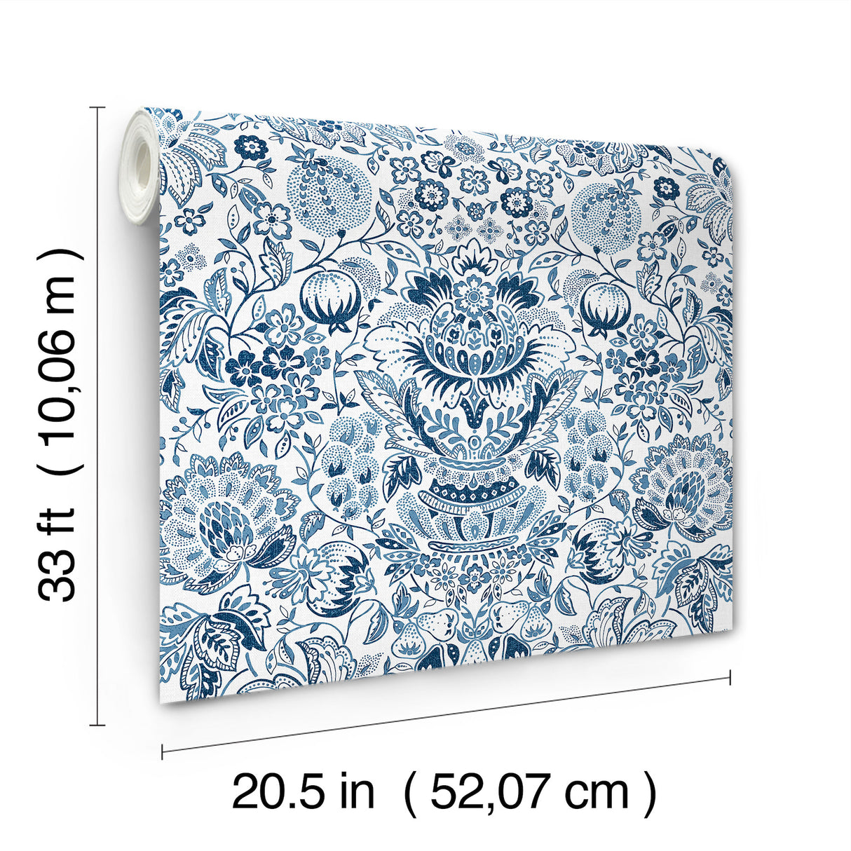 Blanche Blue Floral Damask Wallpaper by A-Street Prints- A-Street Prints 4147-27372