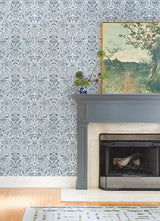 Blanche Blue Floral Damask Wallpaper by A-Street Prints- A-Street Prints 4147-27372