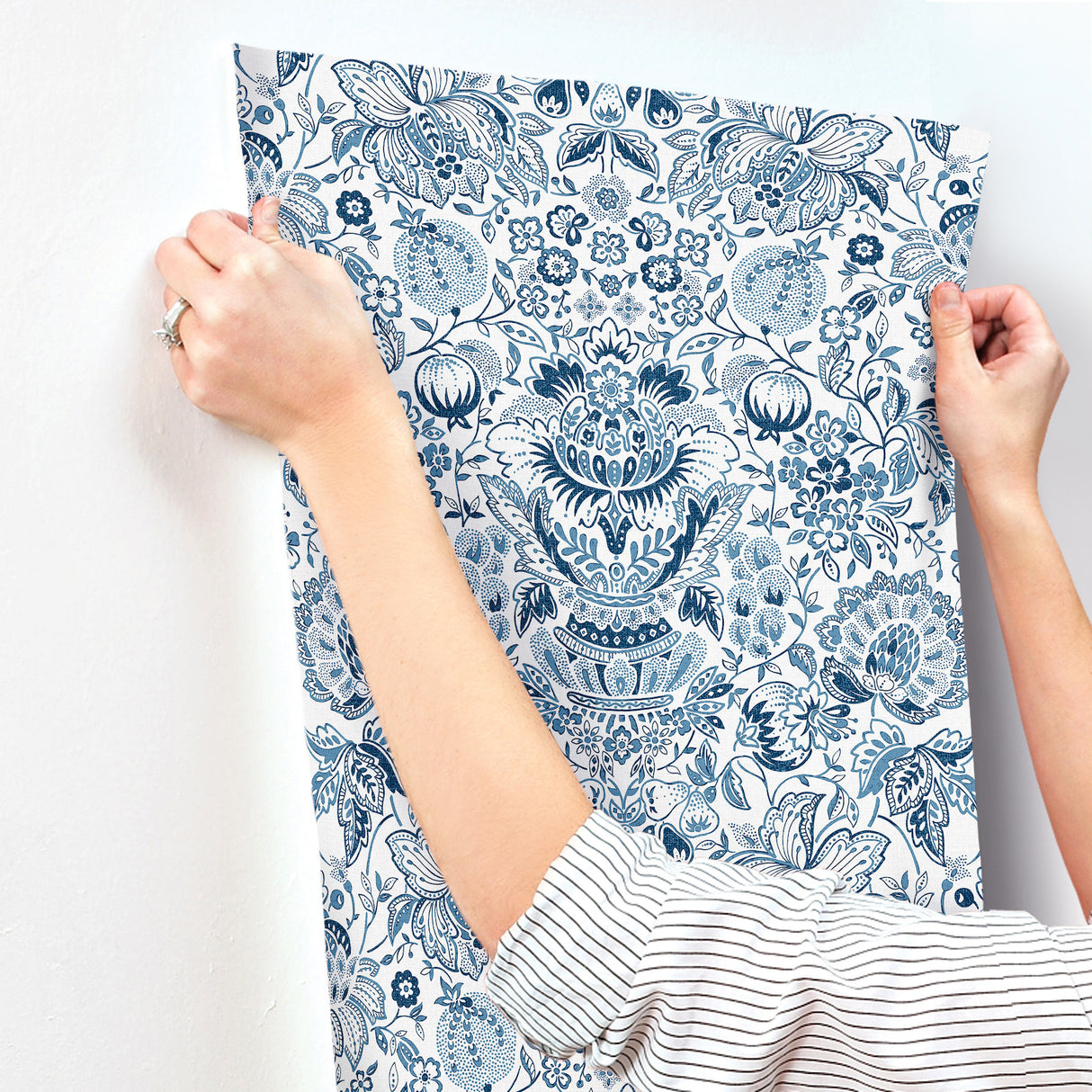 Blanche Blue Floral Damask Wallpaper by A-Street Prints- A-Street Prints 4147-27372