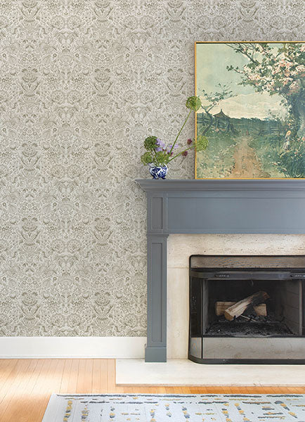 Blanche Neutral by A-Street Prints Floral Damask Wallpaper – A-Street Prints 4147-27374
