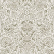 Blanche Neutral Floral Damask wallpaper in light grey and taupe on white, non woven, 20.5 in x 33 ft roll.