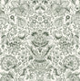 A-Street Prints Blanche Dark Green Floral Damask Wallpaper roll and pattern