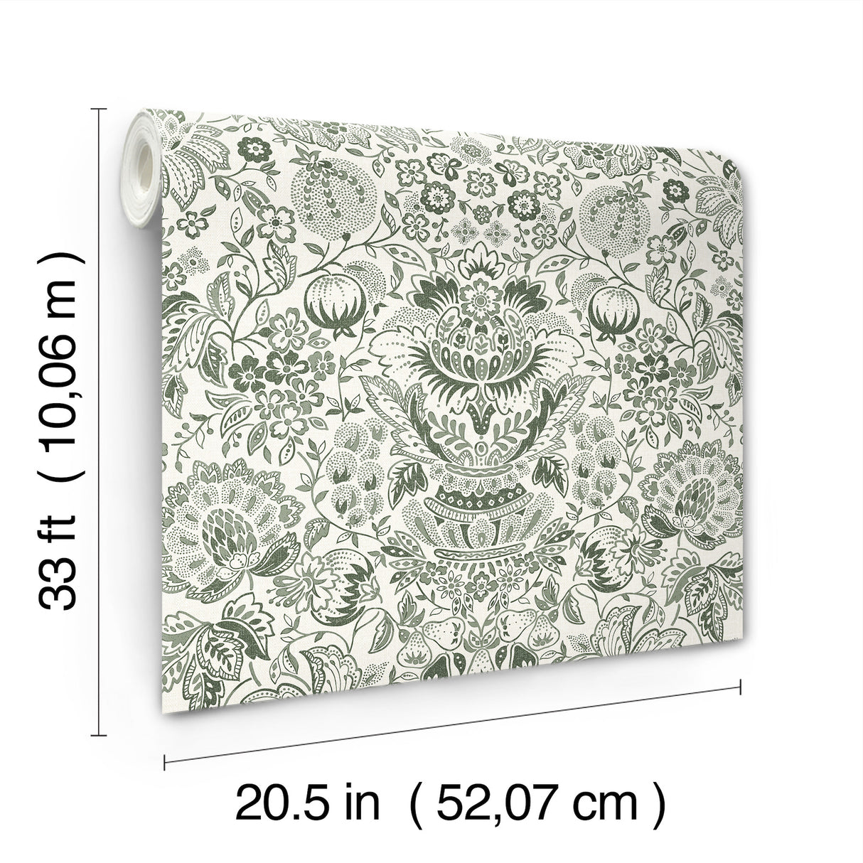 Blanche Dark Green by A-Street Prints Floral Damask Wallpaper – A-Street Prints 4147-27375