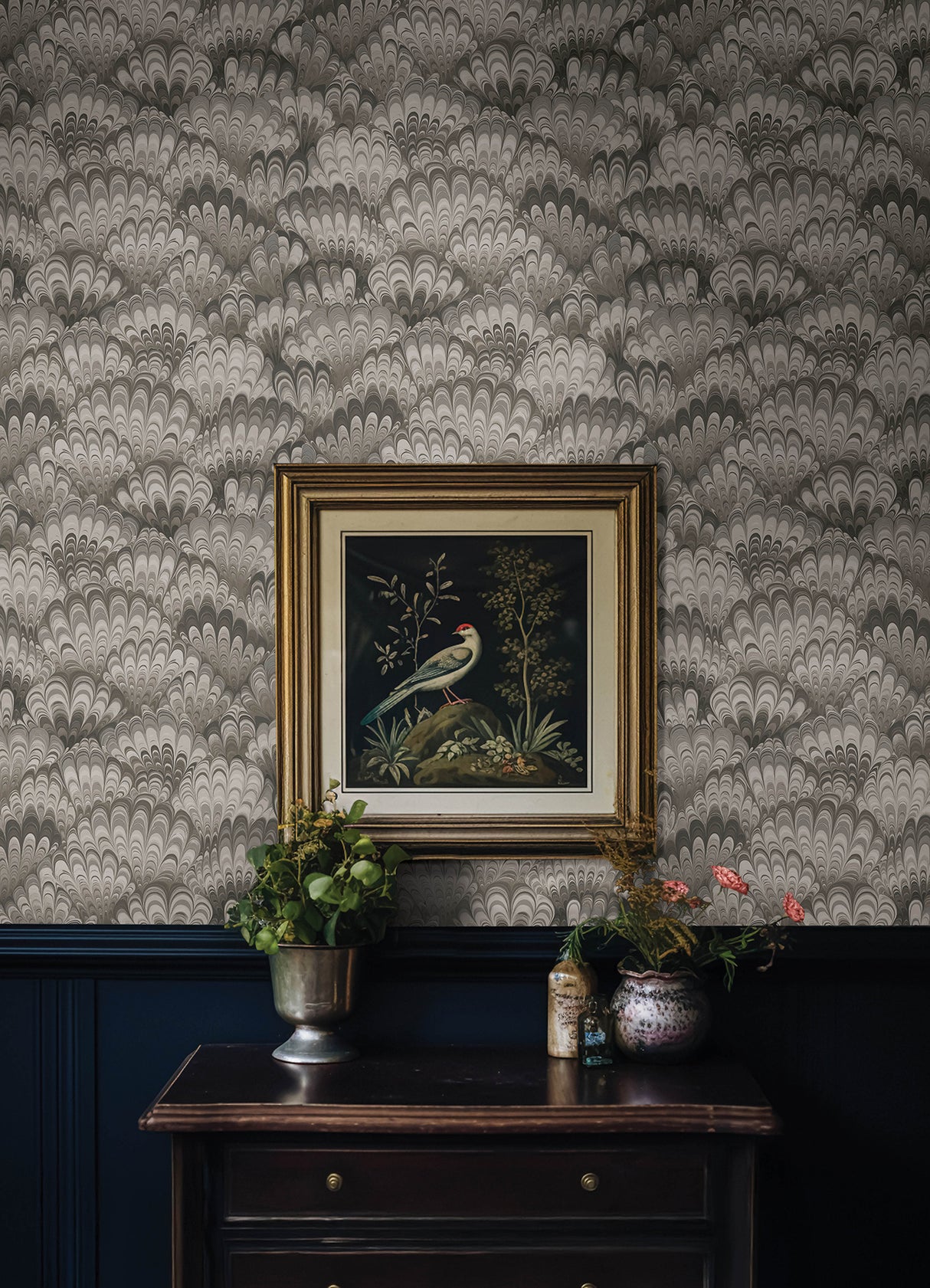 Octavia Neutral by A-Street Prints Marbled Ink Wallpaper- A-Street Prints 4147-27378