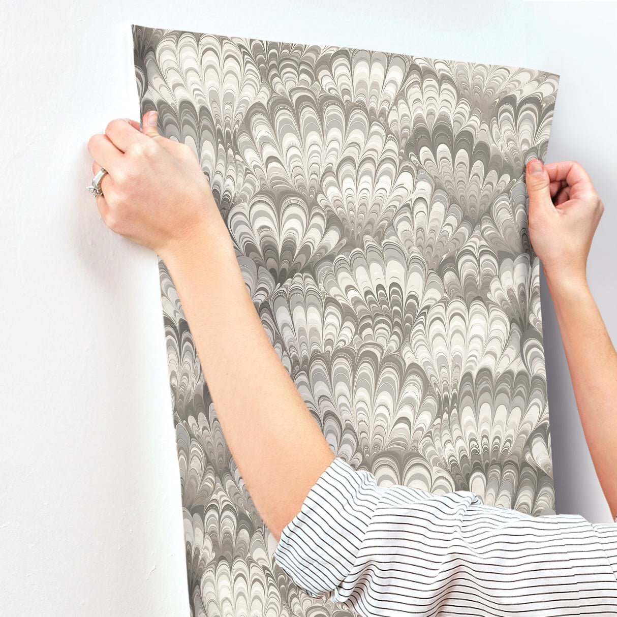 Octavia Neutral by A-Street Prints Marbled Ink Wallpaper- A-Street Prints 4147-27378