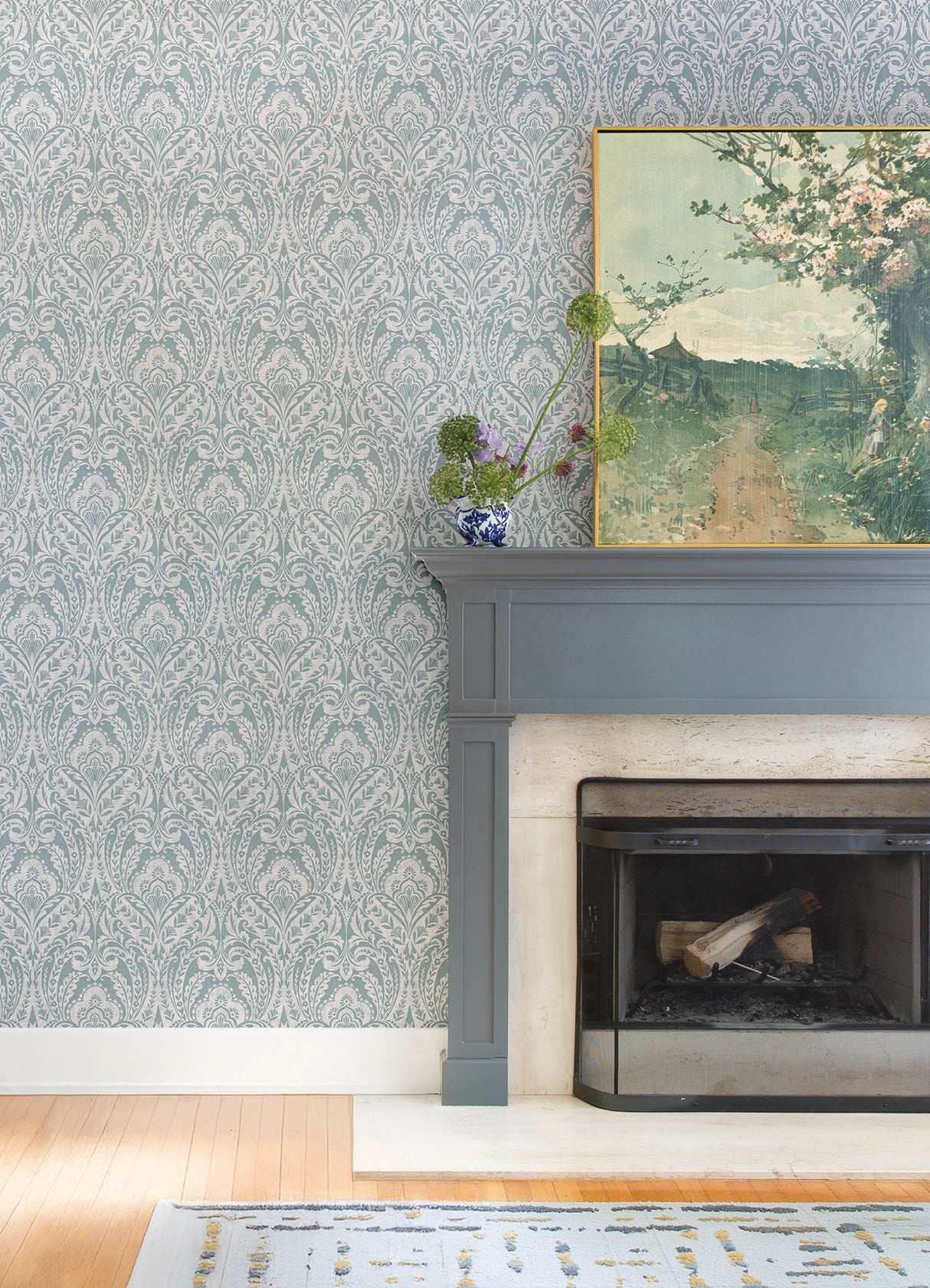 Berkshire Denim by A-Street Prints Damask Wallpaper – A-Street Prints 4147-27380