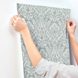 Berkshire Denim by A-Street Prints Damask Wallpaper – A-Street Prints 4147-27380