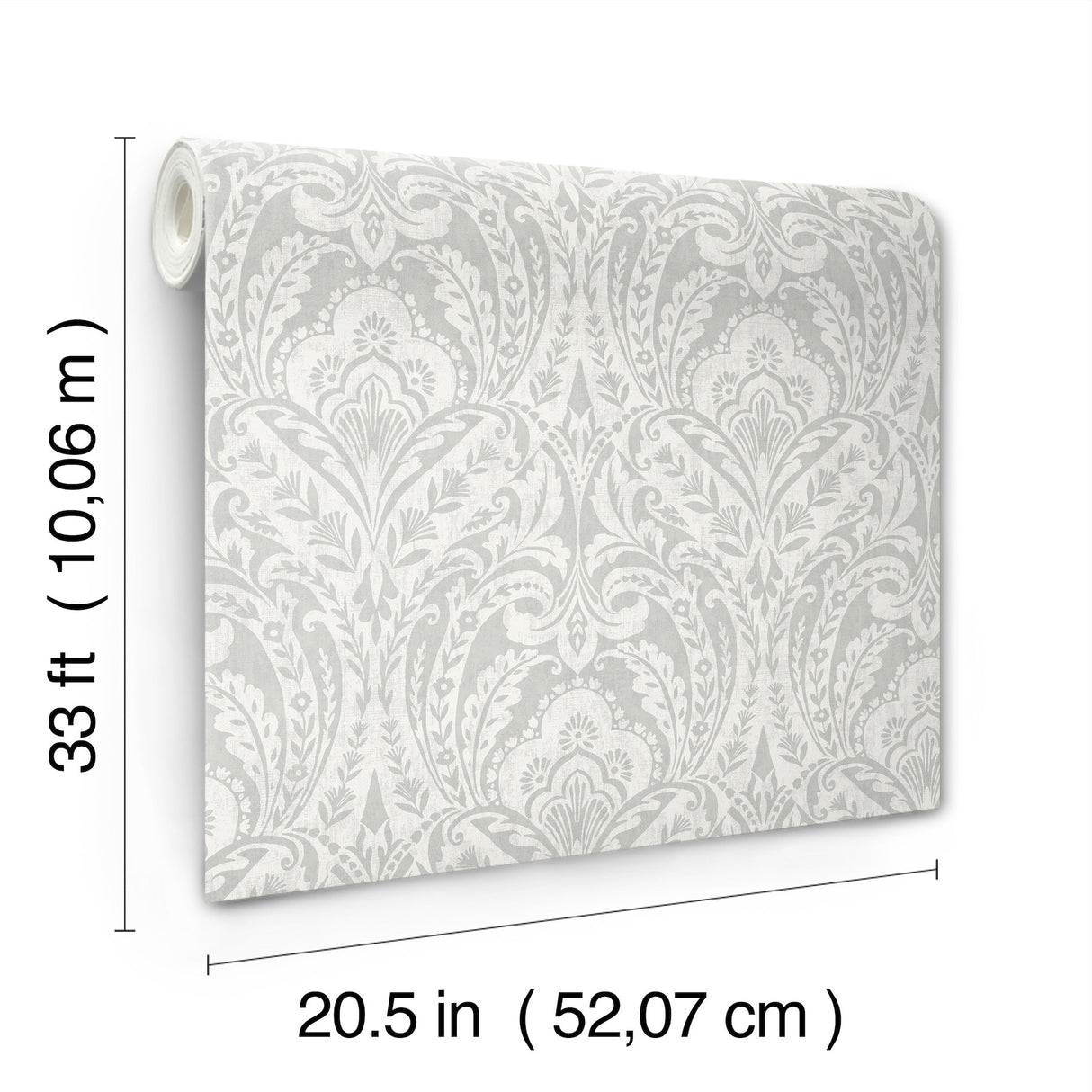 Berkshire Grey by A-Street Prints Damask Wallpaper – A-Street Prints 4147-27381