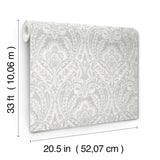 Berkshire Grey by A-Street Prints Damask Wallpaper – A-Street Prints 4147-27381