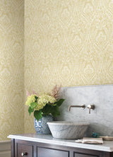 Berkshire Butter by A-Street Prints Unpasted Non Woven Damask Wallpaper – A-Street Prints 4147-27383-Sample