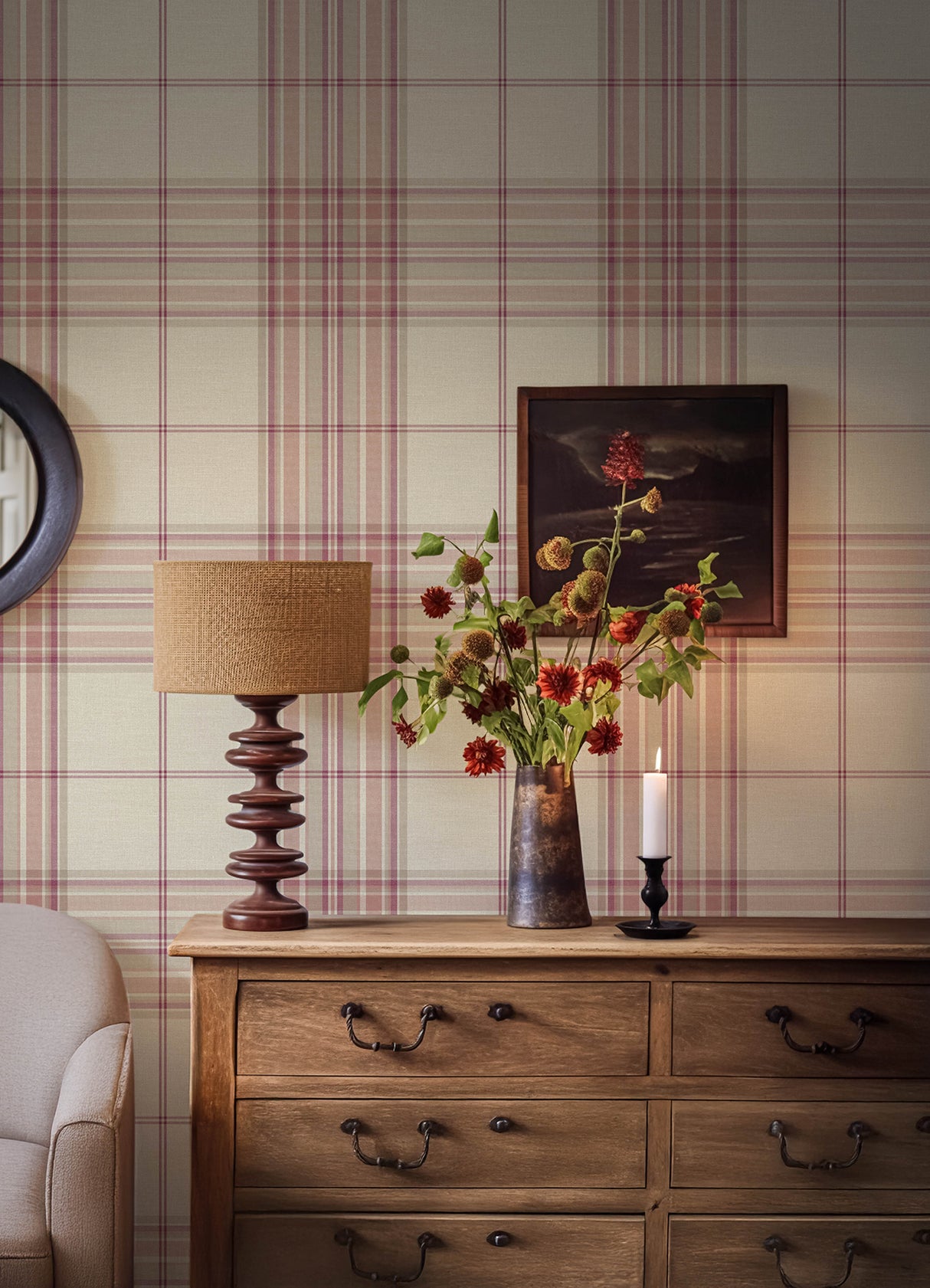 Westley Magenta by A-Street Prints Plaid Wallpaper – A-Street Prints 4147-27385