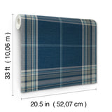 Westley Navy by A‑Street Prints Plaid Wallpaper – A‑Street Prints 4147-27386
