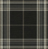 Westley Black Plaid wallpaper by A-Street Prints, roll and pattern view