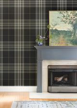 Westley Black by A-Street Prints Plaid Wallpaper – A-Street Prints 4147-27388