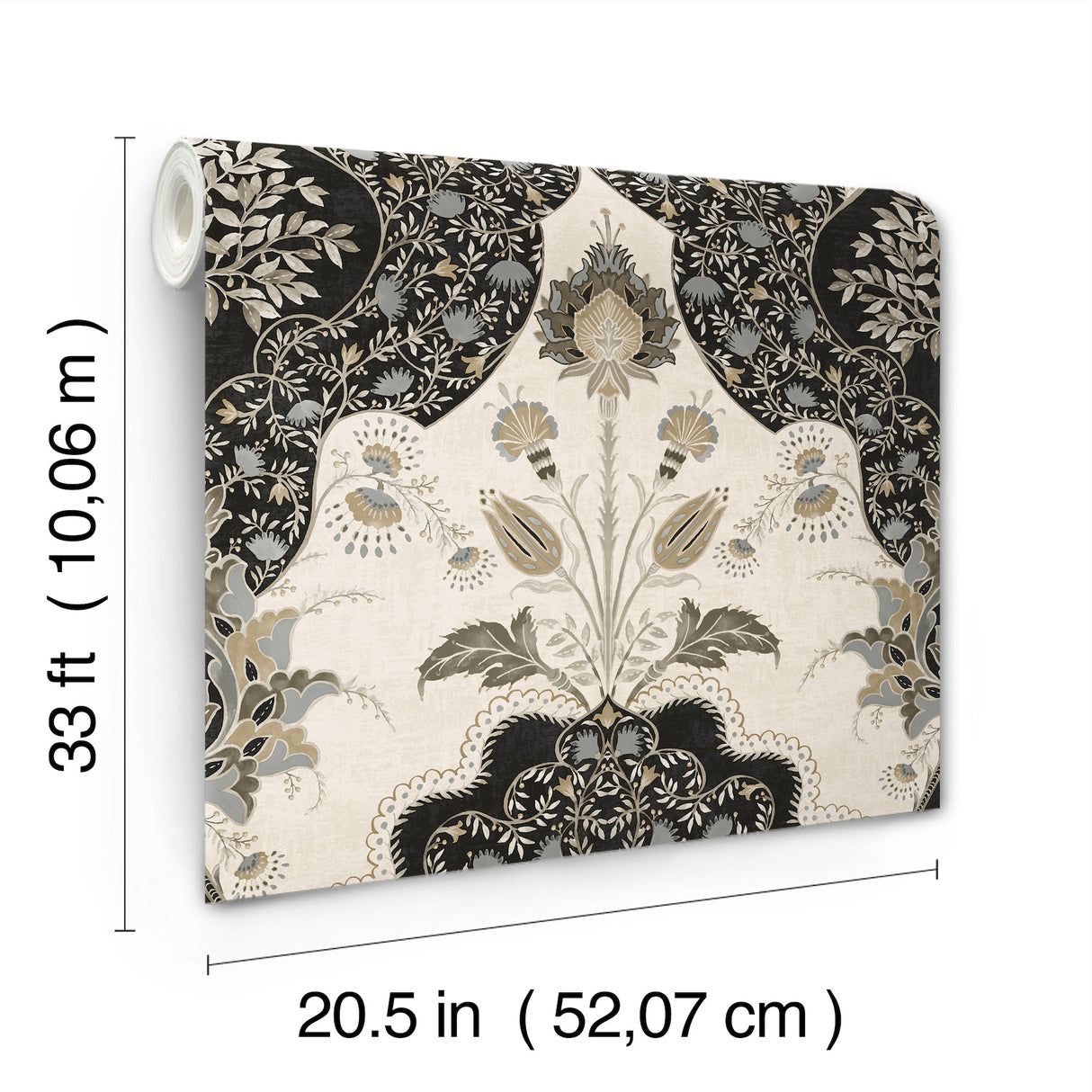 Auden Black by A-Street Prints Floral Grandeur Wallpaper- A-Street Prints 4147-27389