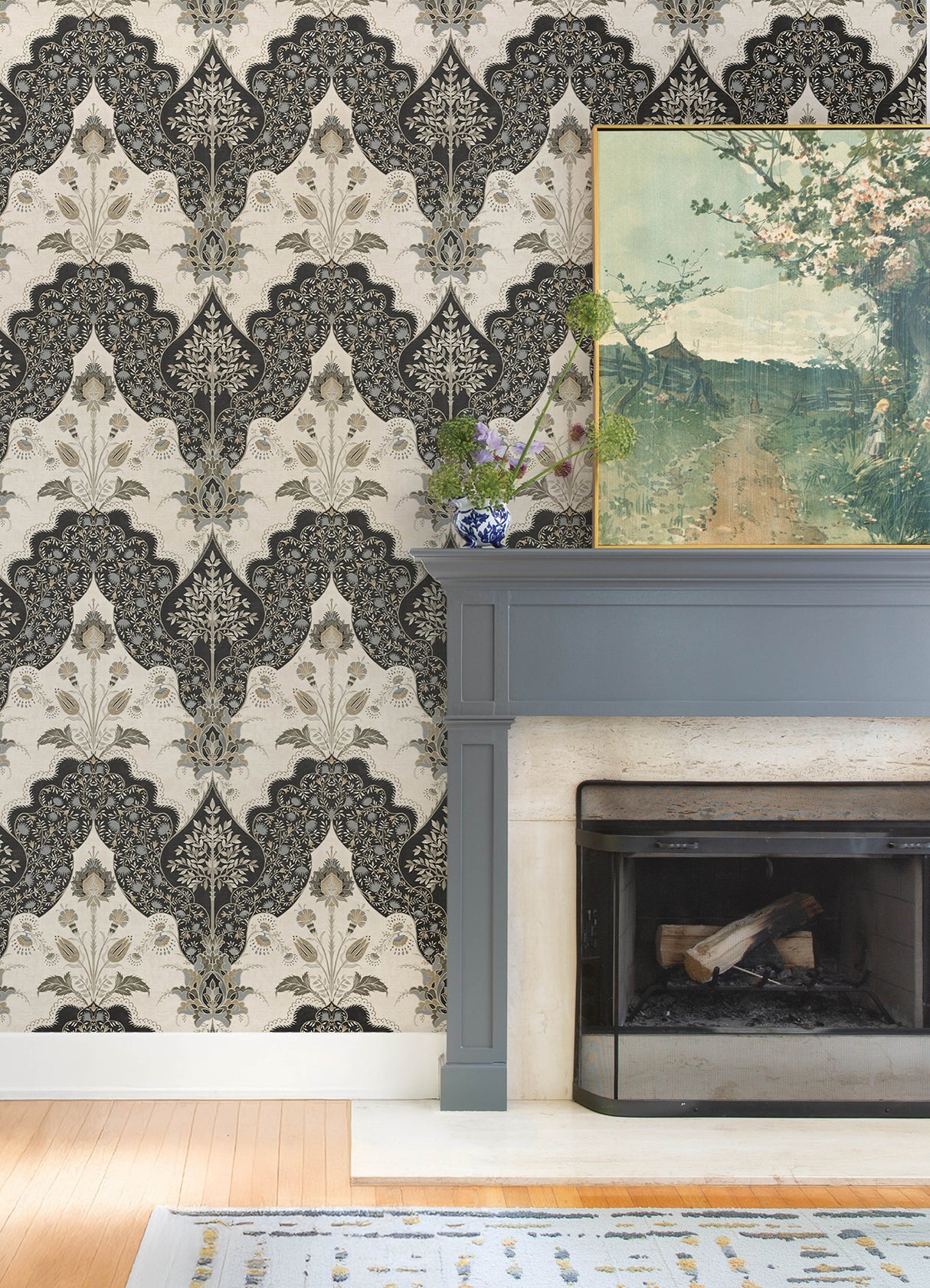 Auden Black by A-Street Prints Floral Grandeur Wallpaper- A-Street Prints 4147-27389