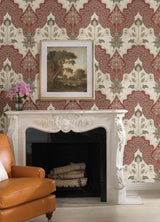 Auden Ruby Floral Grandeur Ruby by A-Street Prints Botanical Wallpaper – A-Street Prints 4147-27390
