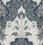 Auden Dark Blue Floral Grandeur non woven wallpaper with large floral ogee pattern