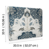 Auden Dark Blue by A-Street Prints Floral Grandeur Wallpaper – A-Street Prints 4147-27392