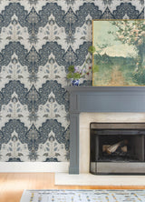 Auden Dark Blue by A-Street Prints Floral Grandeur Wallpaper – A-Street Prints 4147-27392
