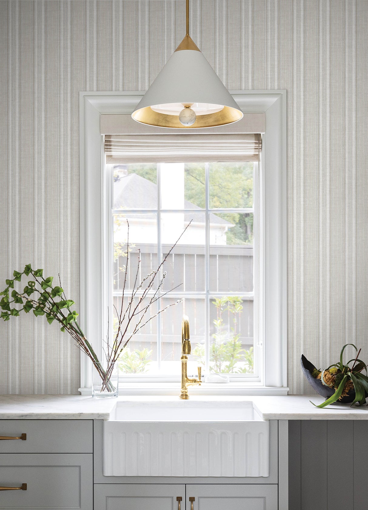 Ayanna Neutral Striped Wallpaper by A-Street Prints Non Woven Sidewalls – A-Street Prints 4147-27394
