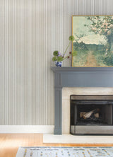 Ayanna Taupe and Grey on Cream by A-Street Prints Striped Non Woven Wallpaper - A-Street Prints 4147-27394-Sample