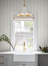 Ayanna Taupe and Grey on Cream by A-Street Prints Striped Non Woven Wallpaper - A-Street Prints 4147-27394-Sample