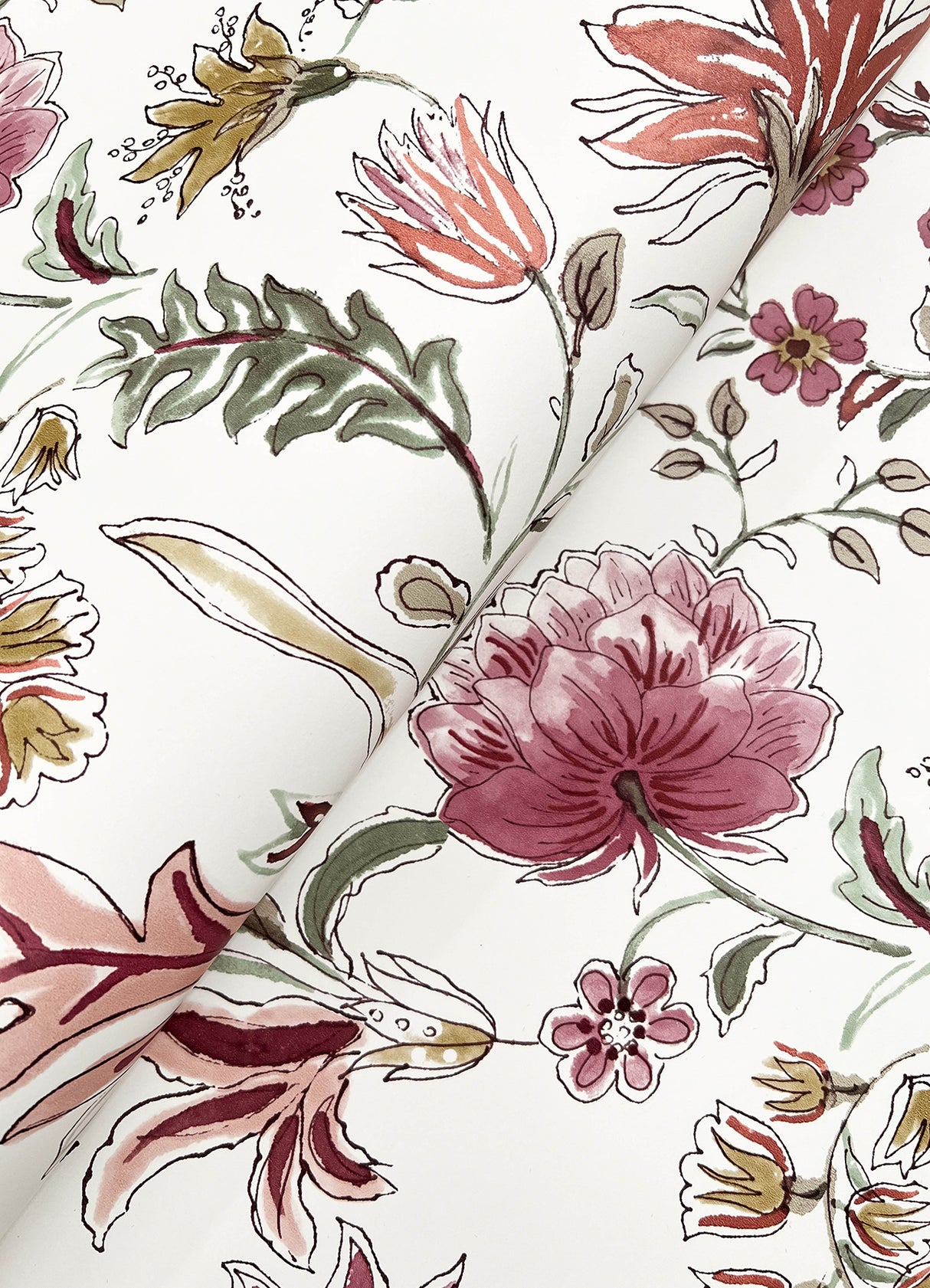 Teonna Raspberry by A-Street Prints Floral Stripe Wallpaper – A-Street Prints 4147-27397