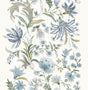 Teonna Blue Floral Stripe Wallpaper by A-Street Prints roll and pattern