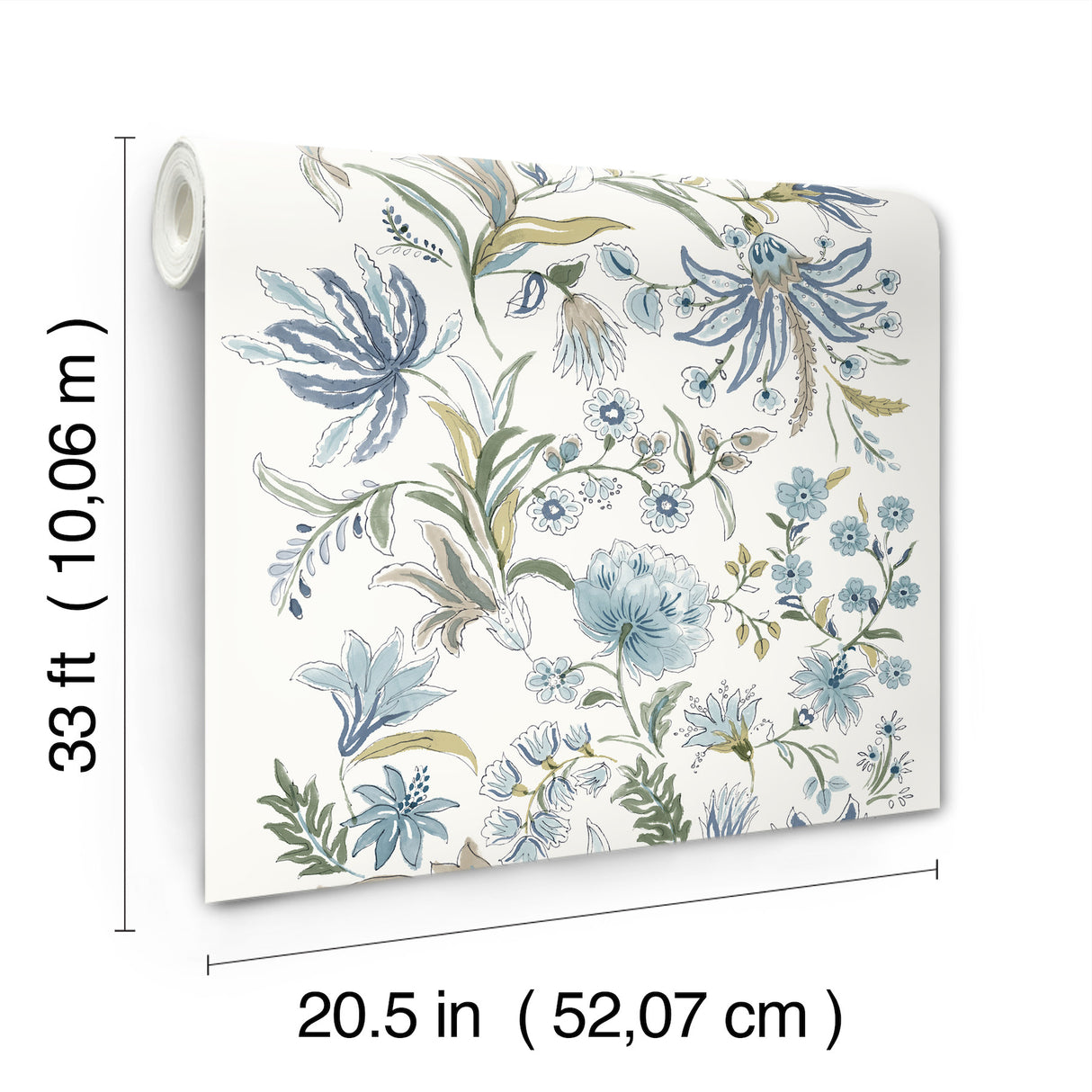 Teonna Blue by A-Street Prints Floral Stripe Wallpaper – A-Street Prints 4147-27398