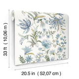 Teonna Blue by A-Street Prints Floral Stripe Wallpaper – A-Street Prints 4147-27398