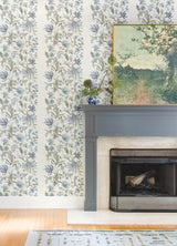 Teonna Blue by A-Street Prints Floral Stripe Wallpaper – A-Street Prints 4147-27398