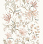 Teonna Light Pink Floral Stripe Wallpaper pattern and roll