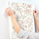 Teonna Light Pink by A-Street Prints Floral Stripe Wallpaper – A-Street Prints 4147-27399