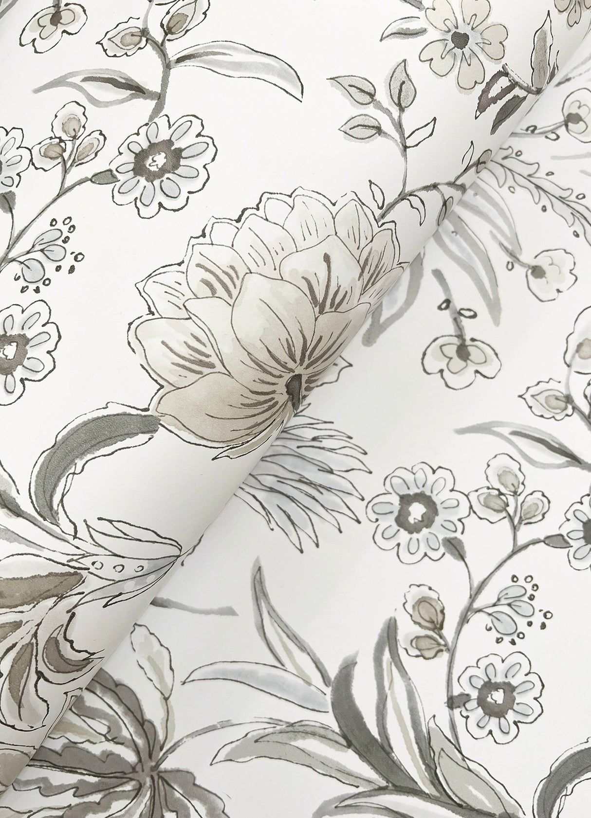 Teonna Light Grey by A-Street Prints Floral Stripe Wallpaper – A-Street Prints 4147-27400