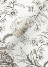 Teonna Light Grey by A-Street Prints Floral Stripe Wallpaper – A-Street Prints 4147-27400