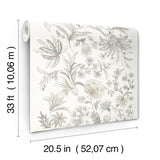 Teonna Light Grey by A-Street Prints Floral Stripe Wallpaper – A-Street Prints 4147-27400